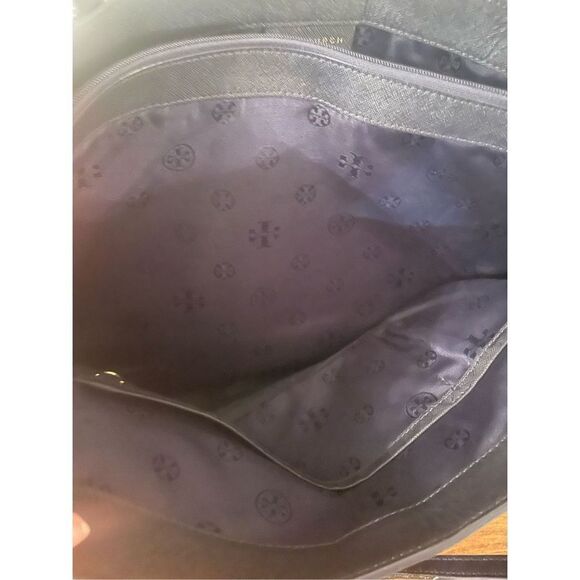 Tory Burch Navy Leather Tote - Picture 8 of 9